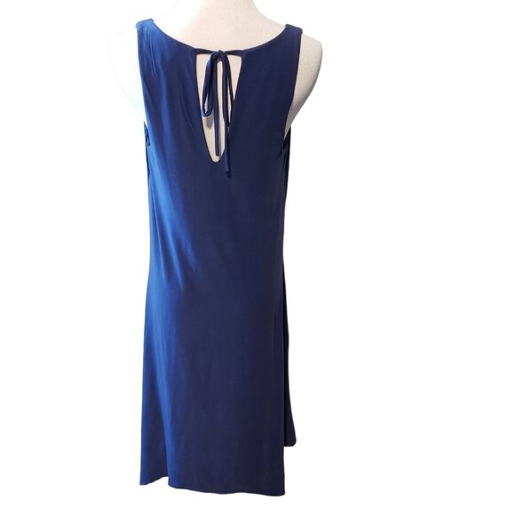 Soma Womens Sleeveless Navy Blue Dress With V-Neck‎ & Back Tie Detail size S - Picture 4 of 16